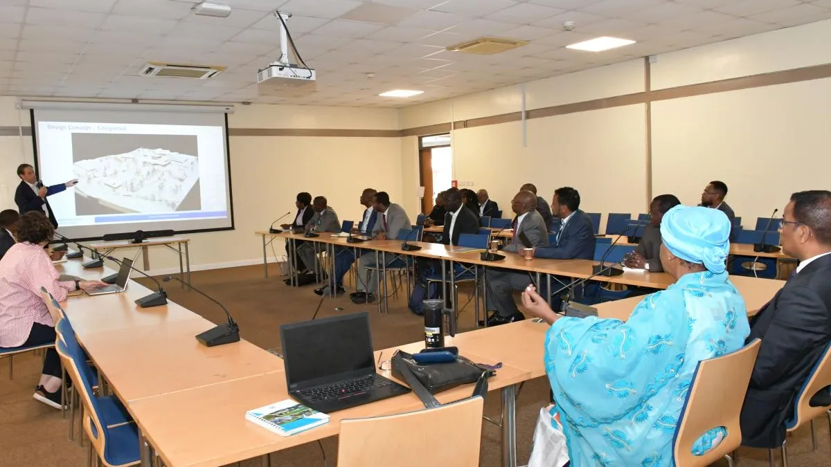 Members of the AG attending a presentation in a conference room